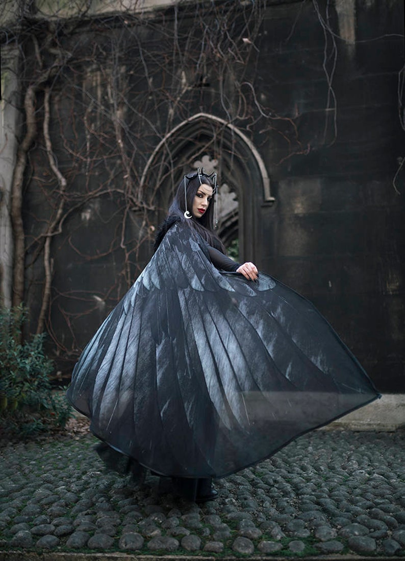 Raven Wings Costume Crow Black Feathers Maleficent Cosplay Etsy Canada