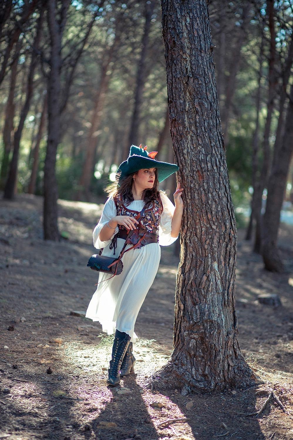 Witte nachthemd van viscose - Renaissance boerenkostuum - Etsy België, image size:998x1498