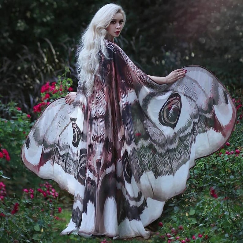 Moth wings costume butterfly cape fairy wings festival clothing burning man moth costume image 2