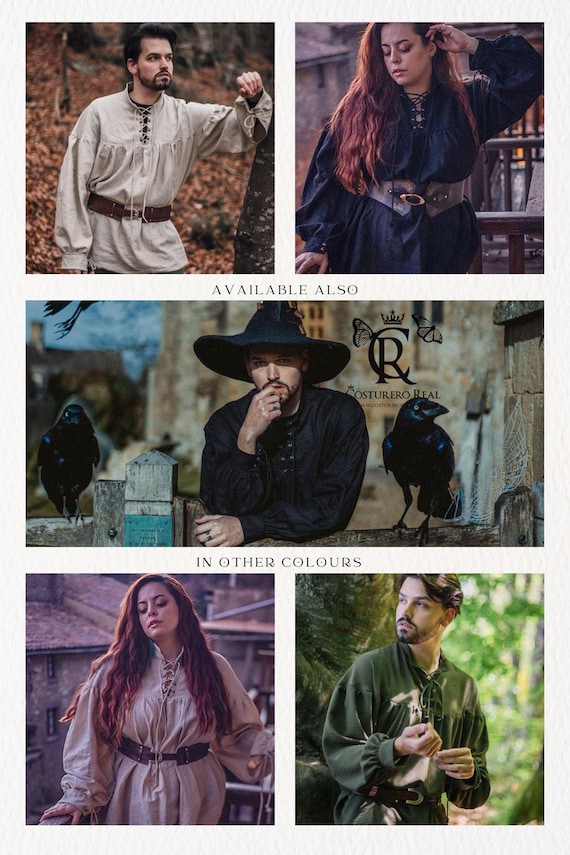 Maglietta da uomo pirata medievale da pirata maglietta etnica retrò per uomo rinascimentale vittoriano steampunk gotico volant medievale costume di Halloween per giochi di ruolo, Rosso, M