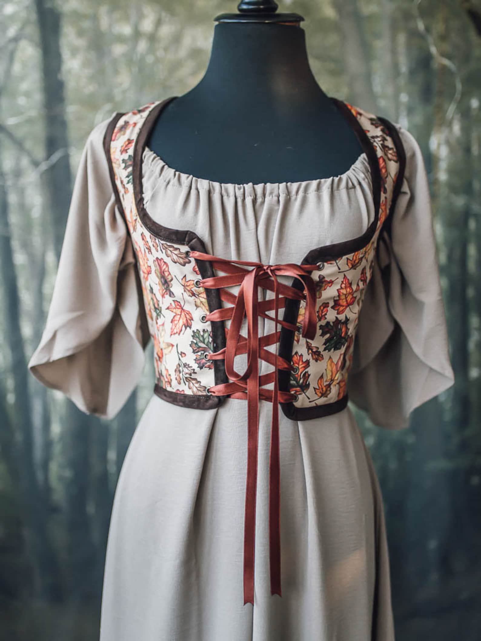 Hobbit Bodice Autumn Renaissance Corset Oak Cottagecore Style - Etsy