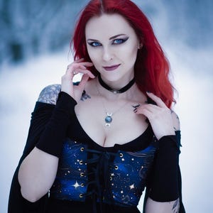Black Elven Dress, Dark Forestcore Clothing, Elastic Rayon image 13
