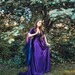 Medieval Fantasy Dress Purple Violet Velvet Celtic Elven Gown Preraphaelite Dress Elvish, Medieval, Pre- Raphaelite, Gothic 