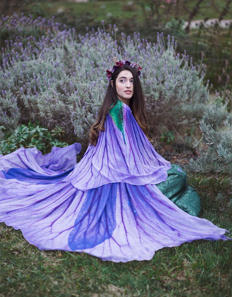 Flower cape floral cloak Violet Petunia scarf shawl purple | Etsy