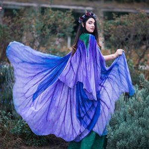 Flower cape floral cloak Violet Petunia scarf shawl purple lavender poncho convertible skirt image 3