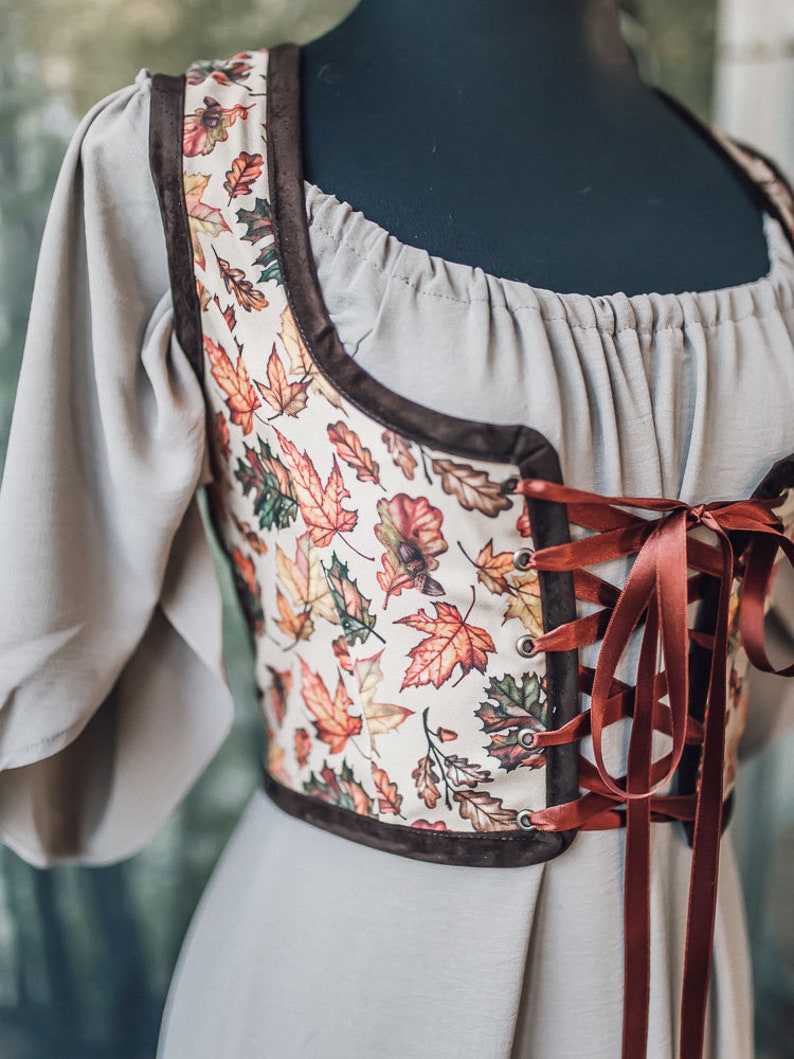Hobbit Bodice Autumn Renaissance Corset Oak Cottagecore Style - Etsy