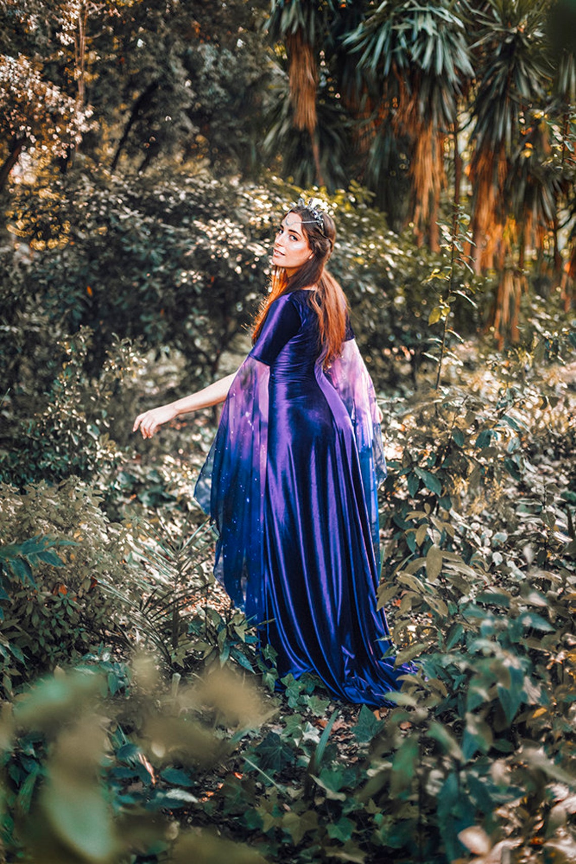 Medieval Fantasy Dress Purple Violet Velvet Celtic Elven Gown | Etsy