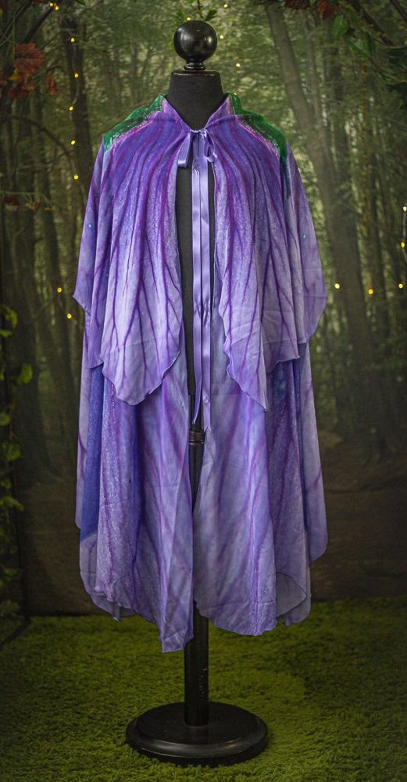 Flower cape floral cloak Violet Petunia scarf shawl purple lavender poncho convertible skirt image 9