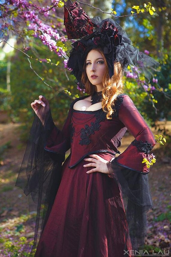 Burgundy Marie Antoniette barroque gothic dress gown in dark | Etsy