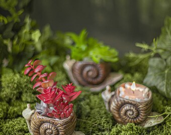 キャンドルホルダー 樹脂製カタツムリ植木鉢 - Etsy 日本