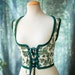 Renaissance bodice, Ivy leaves cottagecore style  corset vest, Wench regency steampunk 