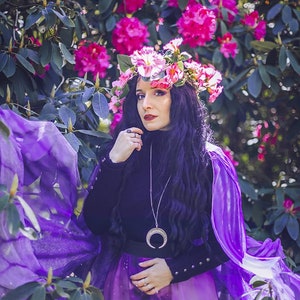 Flower cape floral cloak Violet Petunia scarf shawl purple lavender poncho convertible skirt image 6