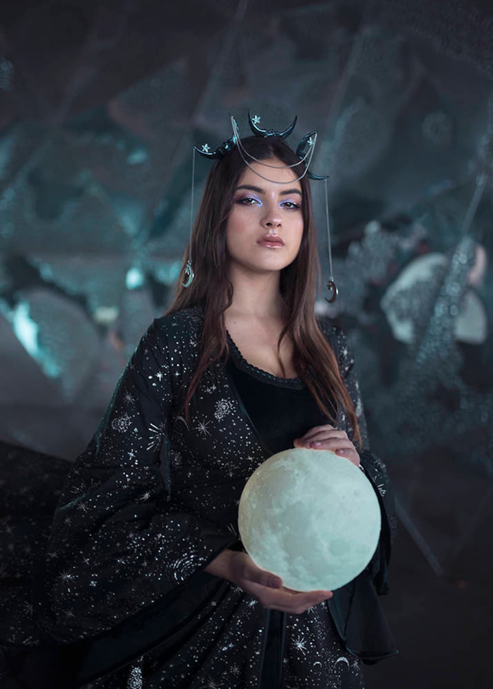 Crescent Moon Headpiece Moons Headband Moon Tiara Moon Chain Etsy