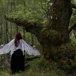 Fairy Wings Cicada natural white costume cape costume Festival Clothing Gelfling Dark Crystal cottagecore clothing image 9