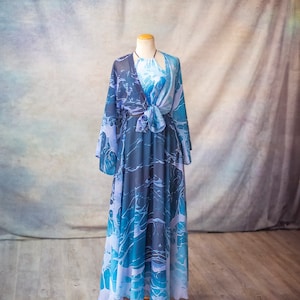 Ocean Waves Maxi Skirt, Mermaidcore Fashion Long Skirt Fairy Fantasy ...
