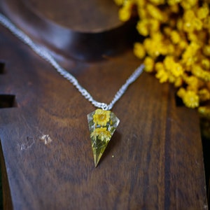 Necklace Real Flower Jewelry Pendulum Necklace Resin Necklace Real Flower Necklace Resin Jewelry pressed flower jewelry image 7