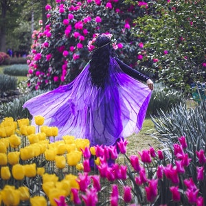 Flower cape floral cloak Violet Petunia scarf shawl purple lavender poncho convertible skirt image 4