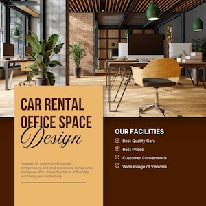 Car Rental Office Interior Design Mood Board | Branding & Research Presentation | Commercial Space Inspiration