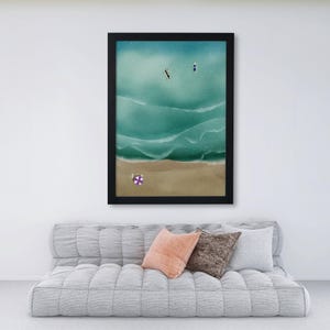 Turquoise Beach Watercolor Painting: Abstract Coastal Wall Art (Digital Download)