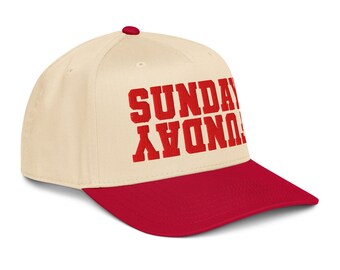 Sunday Funday 3D Puff Embroidered Trucker Cap - Two Tone Snapback - Unisex Baseball Cap