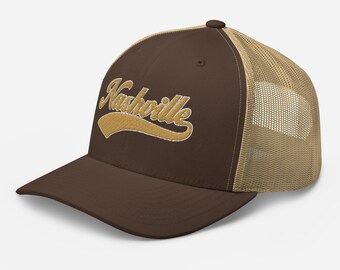 Nashville - Embroidered Unisex Trucker Cap - Classic Mesh Baseball Cap