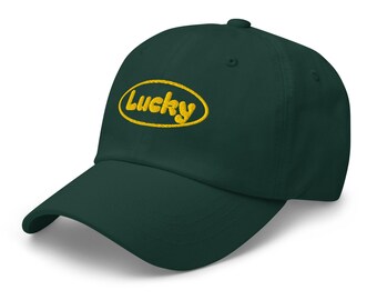 Lucky Oval Logo - Unisex Embroidered Dad Hat - St. Patrick's Day Green Baseball Cap