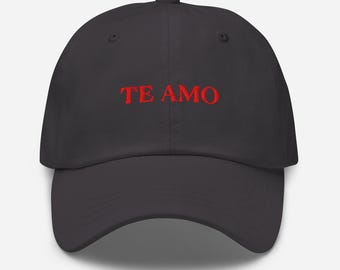 Te Amo-Embroidered Unisex Baseball Cap-Adjustable Minimalist Cotton Twill Dad Hat