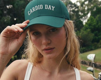 Cardio Day - 3D Puff Embroidered Running Baseball Cap - Unisex Workout Hat