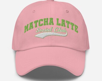 Matcha Latte Social Club - Embroidered Dad Hat - Unisex Adjustable Baseball Cap