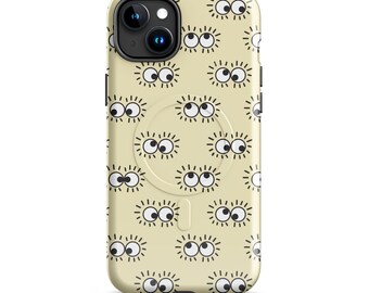 Googly Eyes-Cute Cartoon MagSafe® Tough Phone Case for iPhone®-Yellow