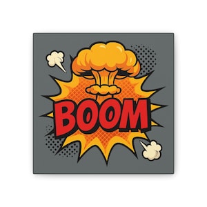 BOOM!, Quadro su tela in stile fumetto - Decorazione Pop Art &quot;BOOM!&quot; per casa, ufficio, regali, celebrazioni e decorazioni per la stanza.