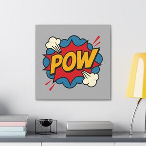 Stampa su tela &quot;POW!&quot; - Decorazione da parete in stile pop art per appassionati di fumetti retrò e gamer (8-20 pollici)