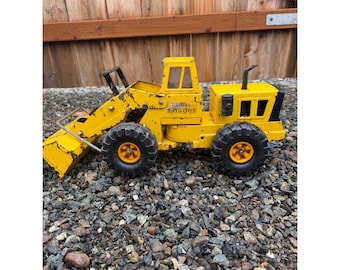 Vintage Tonka Toys Pressad Stål Gul Lastbil Byggfordon-Rostig