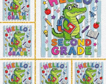 Grade Level Gator Png Bundle, 6 PNG First Day Of School, Back To School Png, Later Gator Png, Teacher Life Png Bundle, See You Later Png