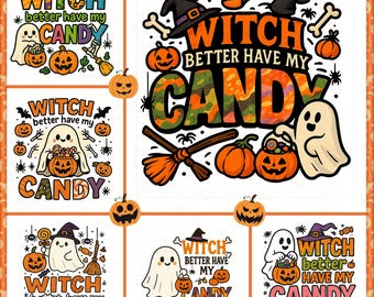 Witch Png Bundle, 20 PNG Spooky, Happy Halloween Png, Witch Better Have My Candy Png, Cute Ghost Png Bundle, Funny Halloween Png