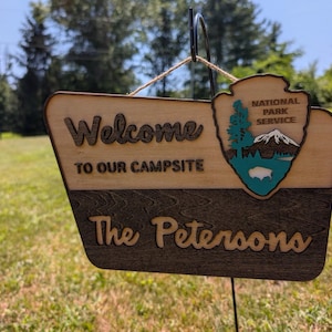 Welcome Sign (Handmade) | Personalized | National Park Service | Campsite or Home Welcome Sign
