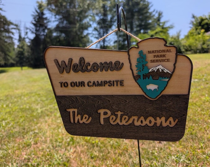 Personalized National Park Welcome Sign: Handmade Layered Wood