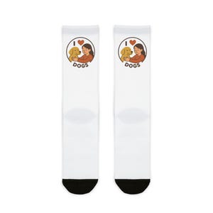 Cute Dog Lover Crew Socks | Gift for Pet Owners, Animal Lover Socks, Fun Socks, Dog Themed Apparel, Love for Dogs