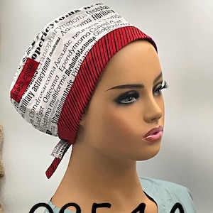 Neurology Scrub Cap: Brain Lesions Cotton Tieback for Neuro Surgery