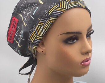 Gorro quirúrgico ortopédico para columna: Gorros anti-golpes en la espalda. Divertidos y elegantes gorros de algodón con lazo en la espalda.