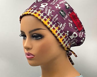 Radiology Departments scrub caps: Colorful Stylish Cotton Tie-Back.
