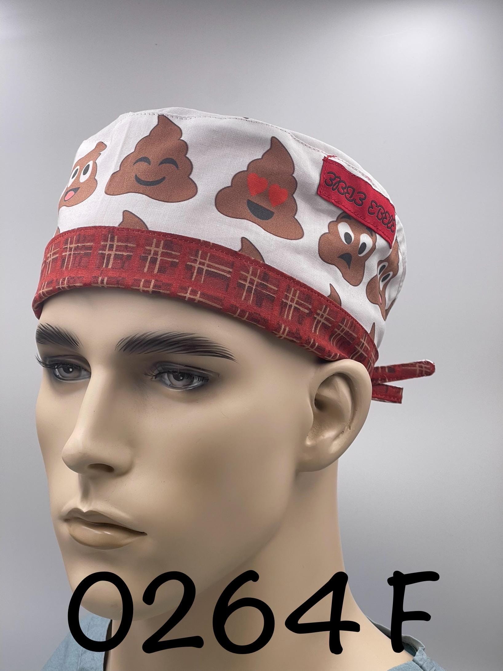 Poop Emoji Scrub Cap – Gastroenterology, Bloody Stools Tieback Scrub ...