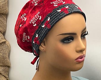 Top  Game Chicago Bulls Basketball Scrub Cap: Comfortable Cotton Tie-Back, All Sizes