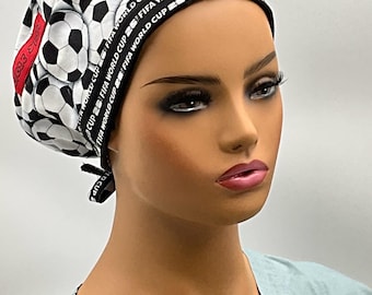 FIFA World Cup 26 Scrub Cap: Soccer Football Tie-Back Cotton.Get in Gear