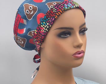 Gorro quirúrgico novedoso - Impresión divertida con imán de caca - Gorro quirúrgico - Hecho a mano