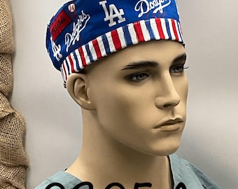 Gorro quirúrgico inspirado en los LA Dodgers: Un producto revolucionario, cómodo, de algodón con cierre de lazo en la parte posterior.
