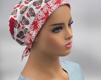 Gorro quirúrgico con emoji de caca – Gastroenterología, Gorro quirúrgico con lazo para heces con sangre