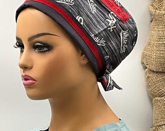 Top Game Chicago  White Sox  baseball Scrub Cap: Comfortable Cotton Tie-Back.