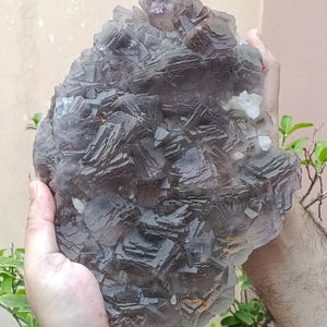 1900g Extremely Rare Natural Cubic Fluorite Mineral Specimen, Calcite Crystals, Light Purple Inclusions, From Balochistan, Amazing Piece