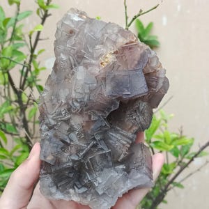 950g Natural Cubic Fluorite Crystal Mineral Specimen, From Balochistan, With Light Purple Inclusions, Intricate Cubic Crystals